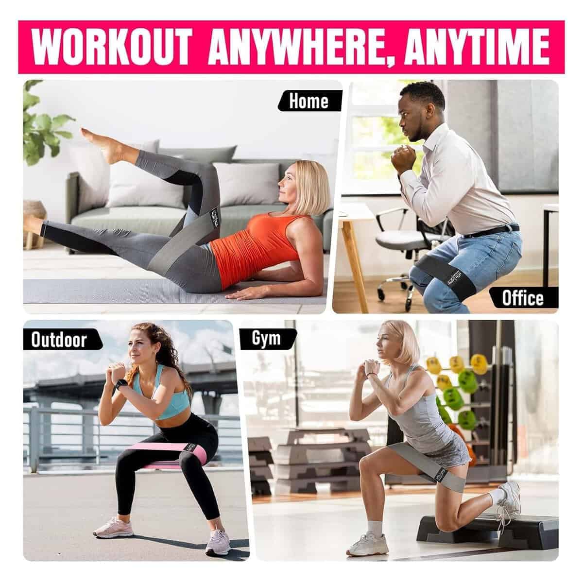 Banda de Resistencia de Tela JIN BD, Bandas de Cadera y - Imagen 8