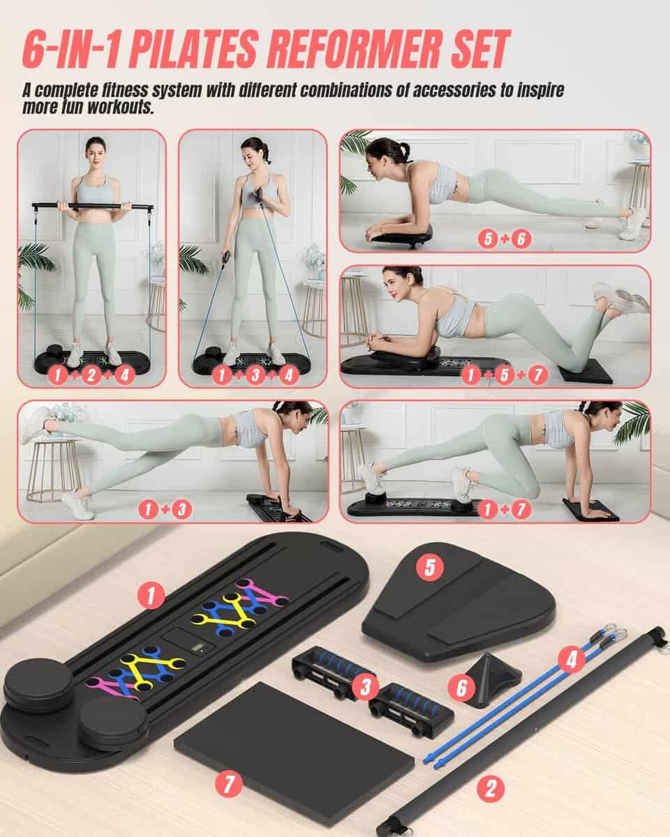 FUNWICT Pilates Board Pilates Reformer Set, Tabla de - Imagen 3