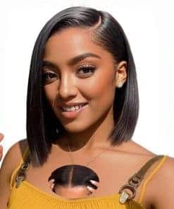 Peluca Bob Blunt Cut de 10 pulgadas de Cabello Humano para