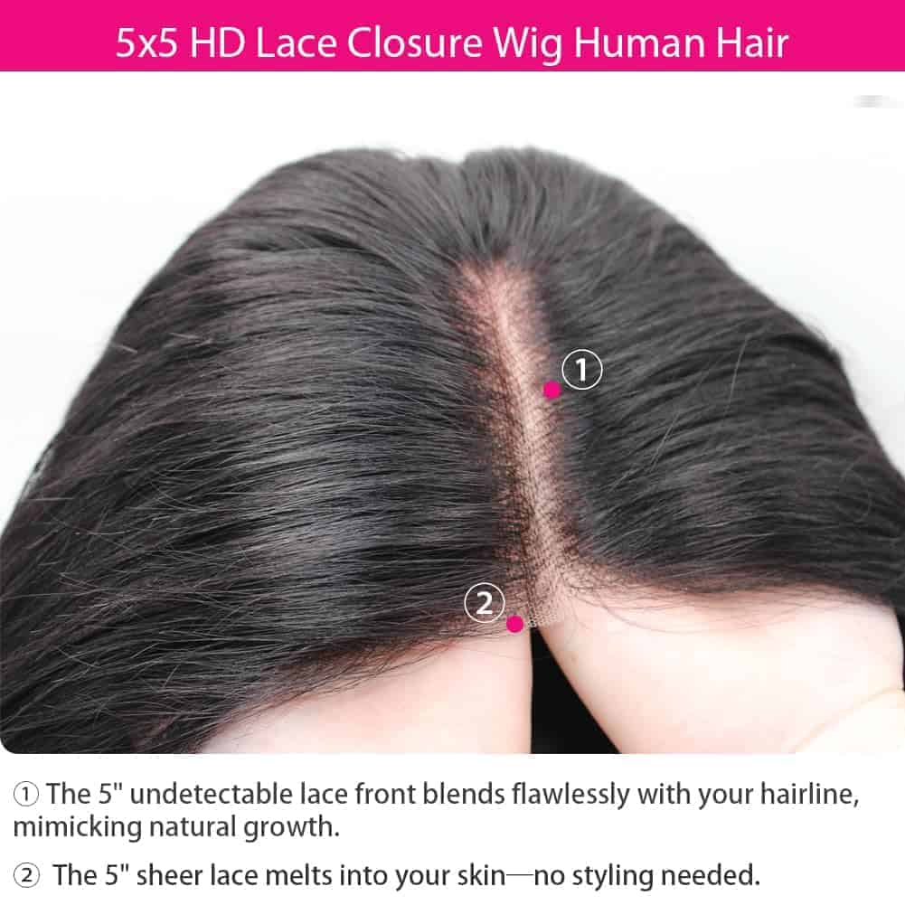 Peluca Bob Blunt Cut de 10 pulgadas de Cabello Humano para - Imagen 8