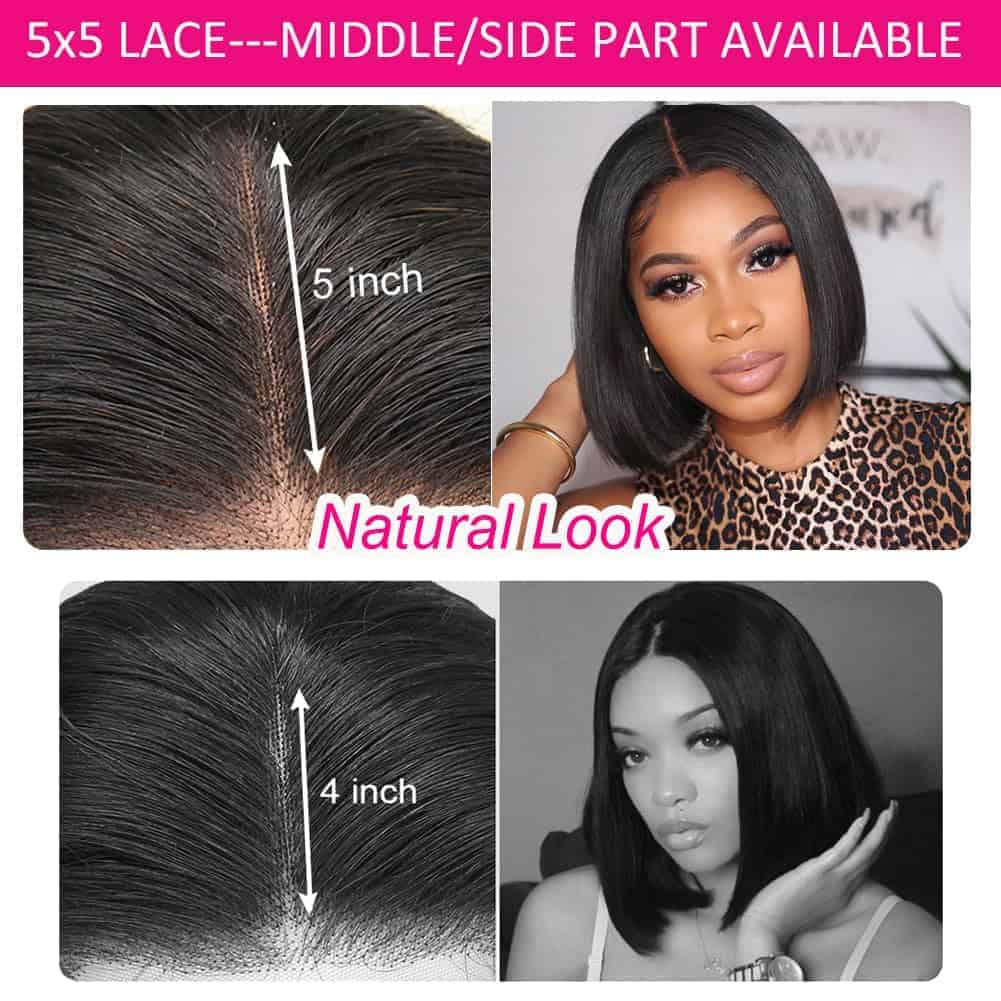 Peluca Bob Blunt Cut de 10 pulgadas de Cabello Humano para - Imagen 7