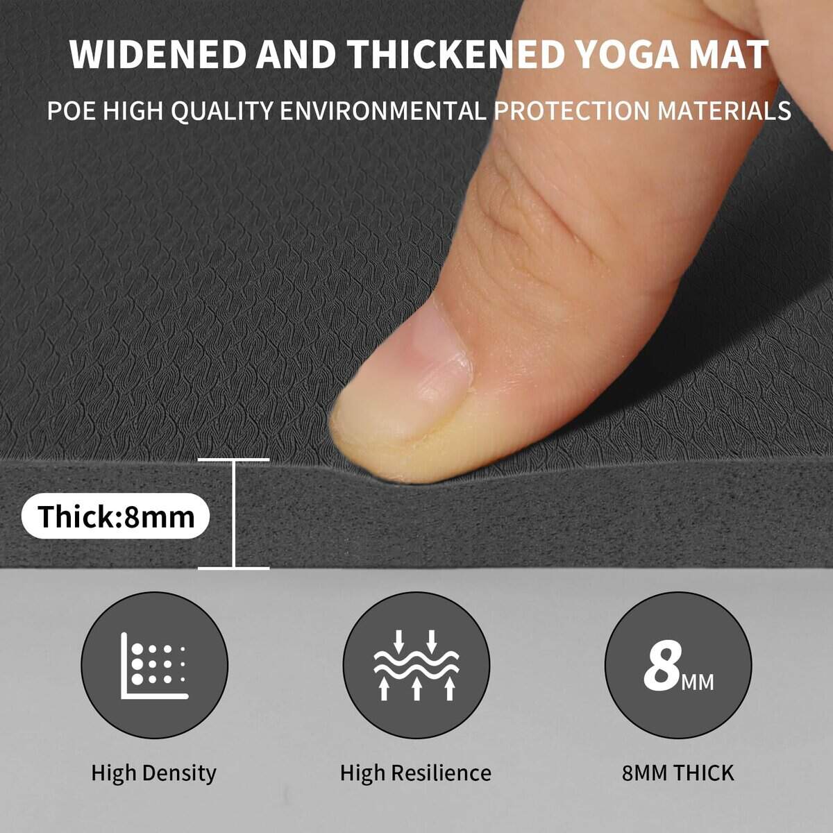 Tapete Grande de Yoga de 8mm (6'x 4') - Extra Largo y Ancho - Imagen 6