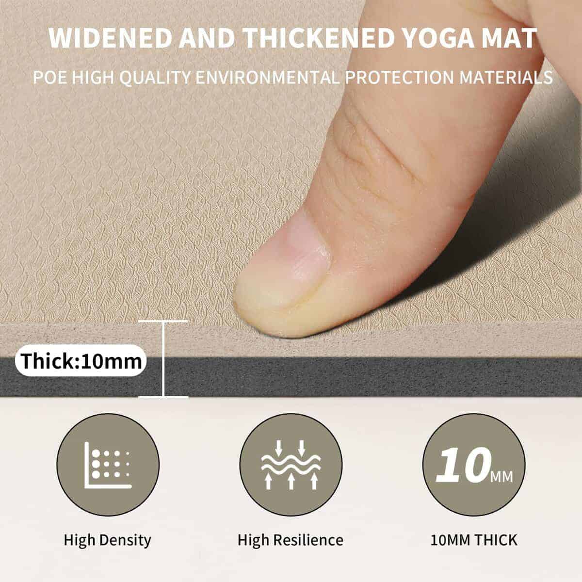 Tapete Grande de Yoga de 10 mm (6'x 4') - Extra Largo y - Imagen 6