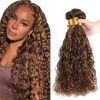 P430 Highlight Brown Bundles Cabello Humano Water Wave 22