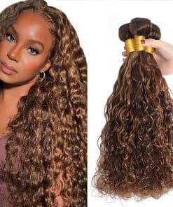 P430 Highlight Brown Bundles Cabello Humano Water Wave 22