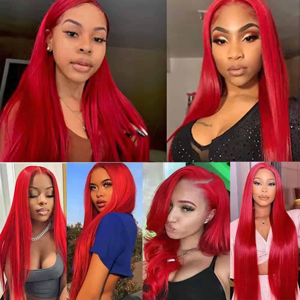 Paquetes Rojos de Cabello Humano Liso 20 22 24 Pulgadas 3 - Imagen 3