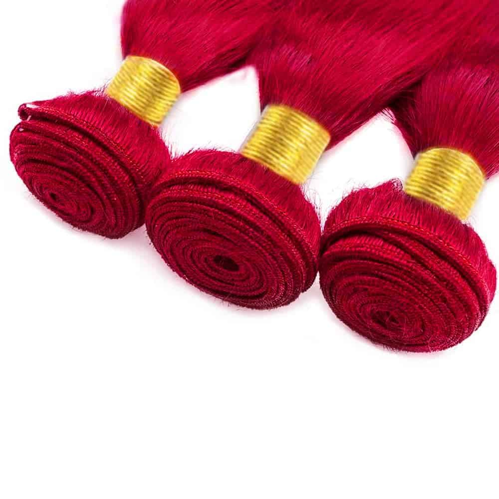 Paquetes Rojos de Cabello Humano Liso 20 22 24 Pulgadas 3 - Imagen 5