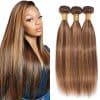 Paquetes de cabello humano recto P430 Highlight Brown de 20