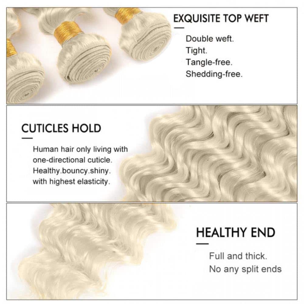 #88 Mechones de Onda Profunda de Cabello Humano Bundle 20 - Imagen 4