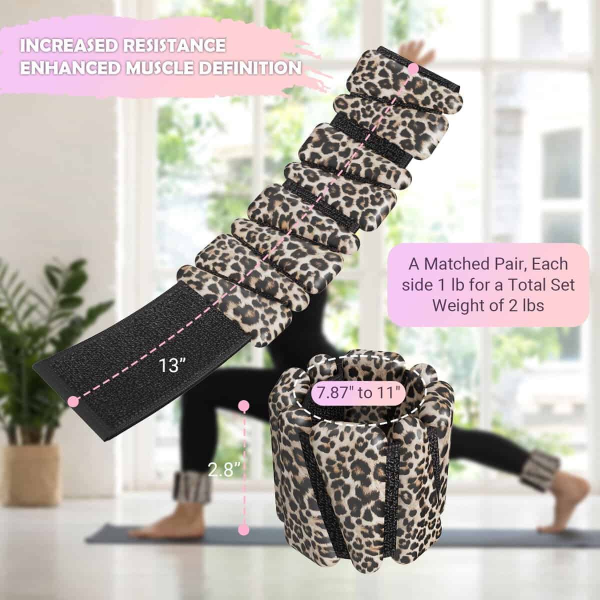 Peso en las muñecas y tobillos para mujeres, juego de 2, - Imagen 5