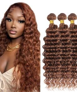 #30 Brown Bundles Cabello Humano Ondulado de Agua 18 20 22