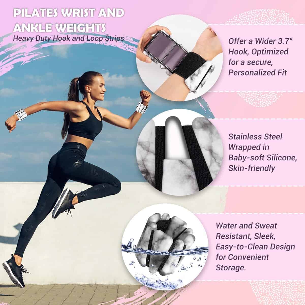 Peso de muñeca y tobillo para mujeres, juego de 2, - Imagen 3