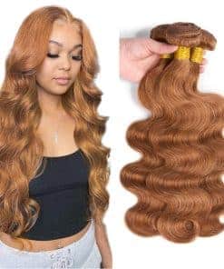 #30 Brown Bundles Cabello Humano Onda Natural Paquetes 26
