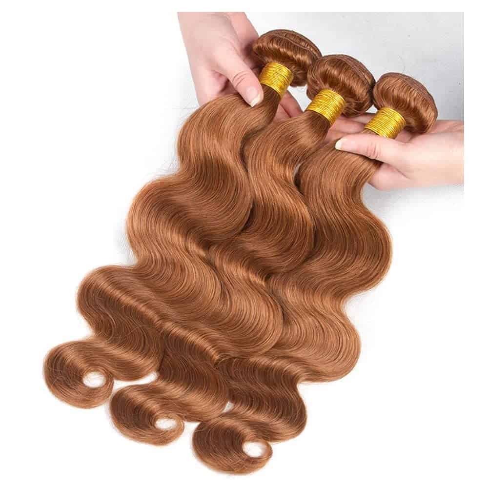 #30 Brown Bundles Cabello Humano Onda Natural Paquetes 26 - Imagen 6