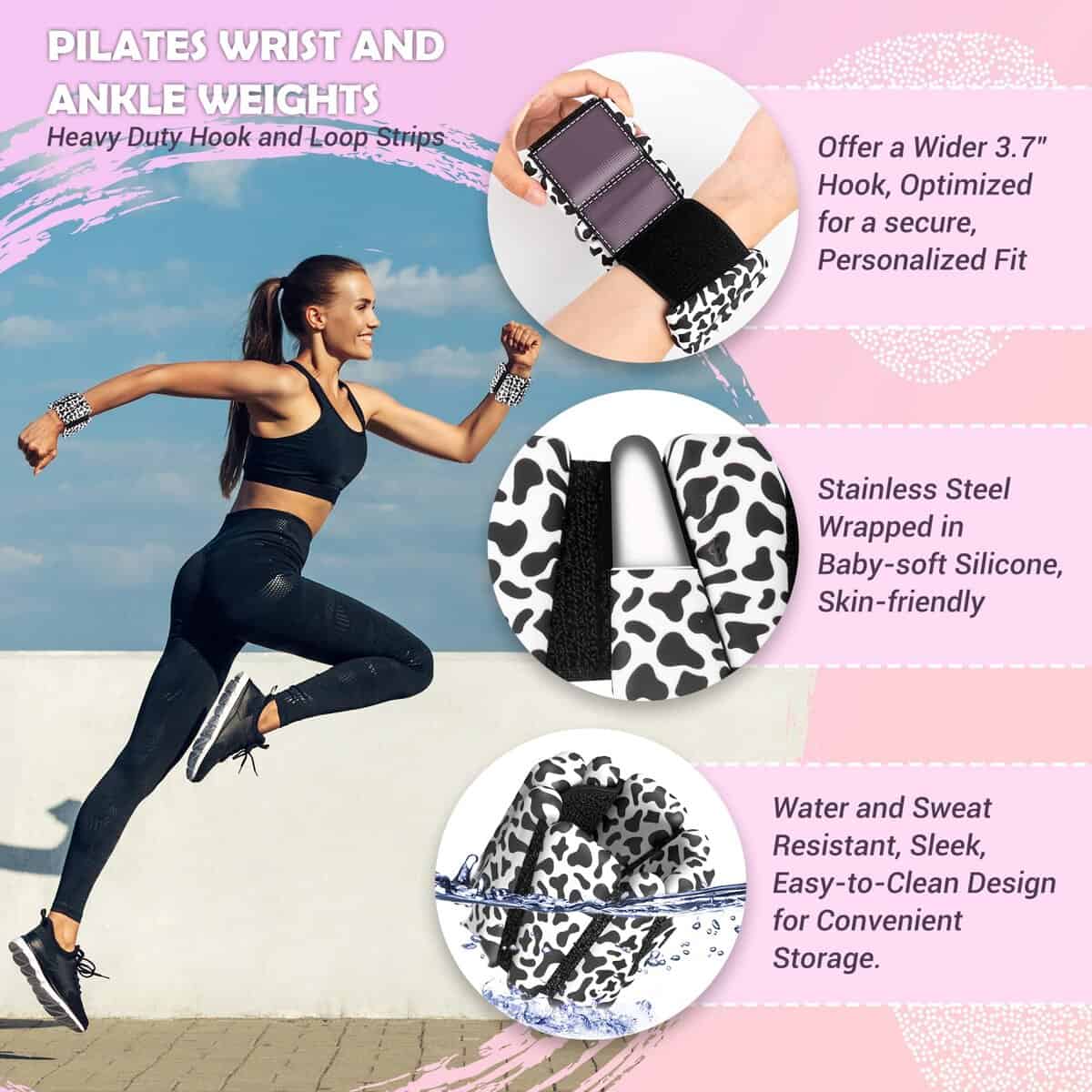 Peso de Muñeca y Tobillo para Mujer Juego de 2, Brazaletes - Imagen 3