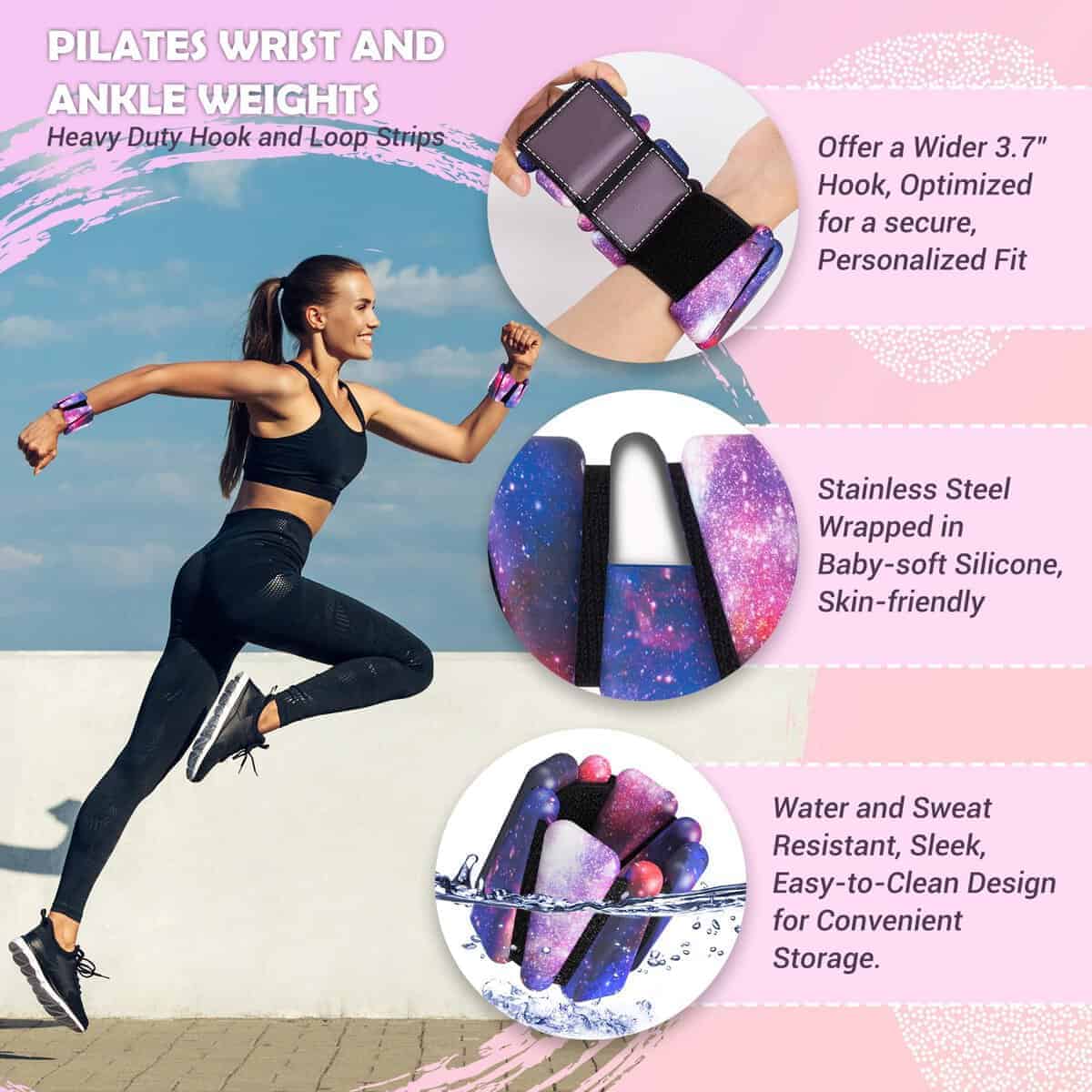 Pesas para Muñecas y Tobillos para Mujeres Juego de 2, - Imagen 3