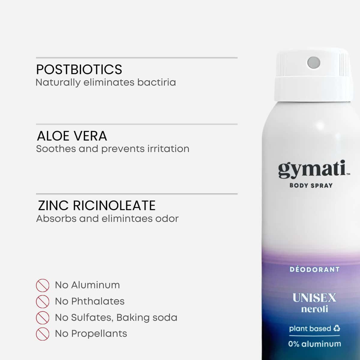Gymati - Spray Desodorante Fitness - Hombres -uete de 3 - Imagen 4