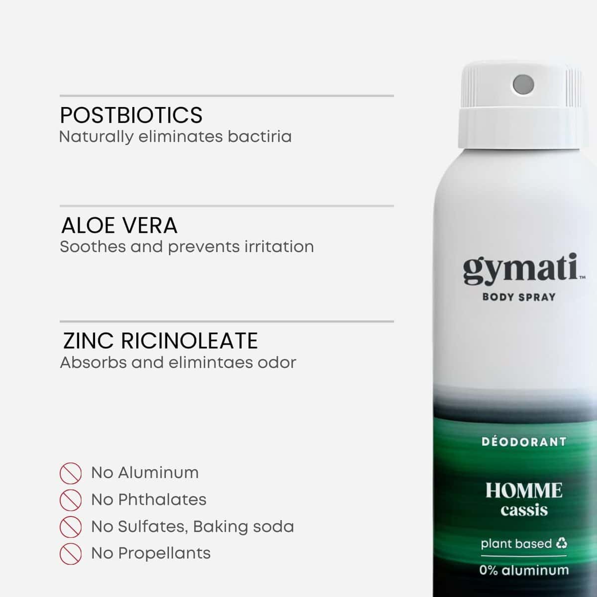 Gymati - Desodorante en Spray para Hombres para el Fitness - Imagen 5