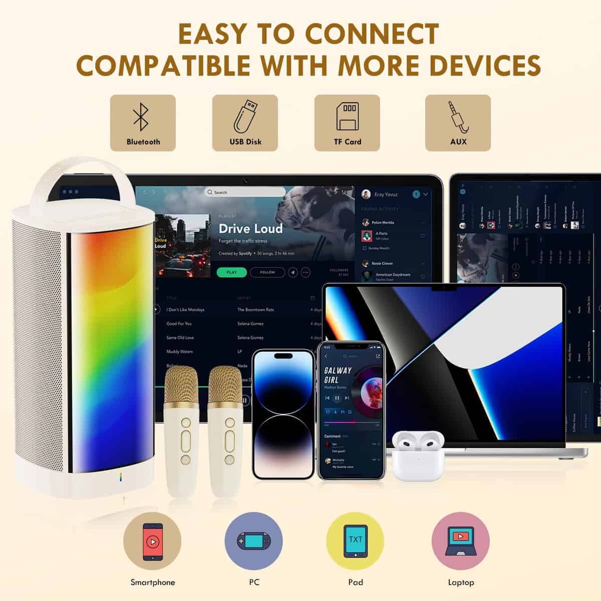 Máquina de Karaoke HWWR Mini para Niños y Adultos, Altavoz - Imagen 6