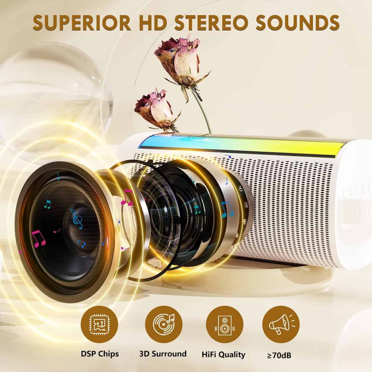 Máquina de Karaoke HWWR Mini para Niños y Adultos, Altavoz - Imagen 3