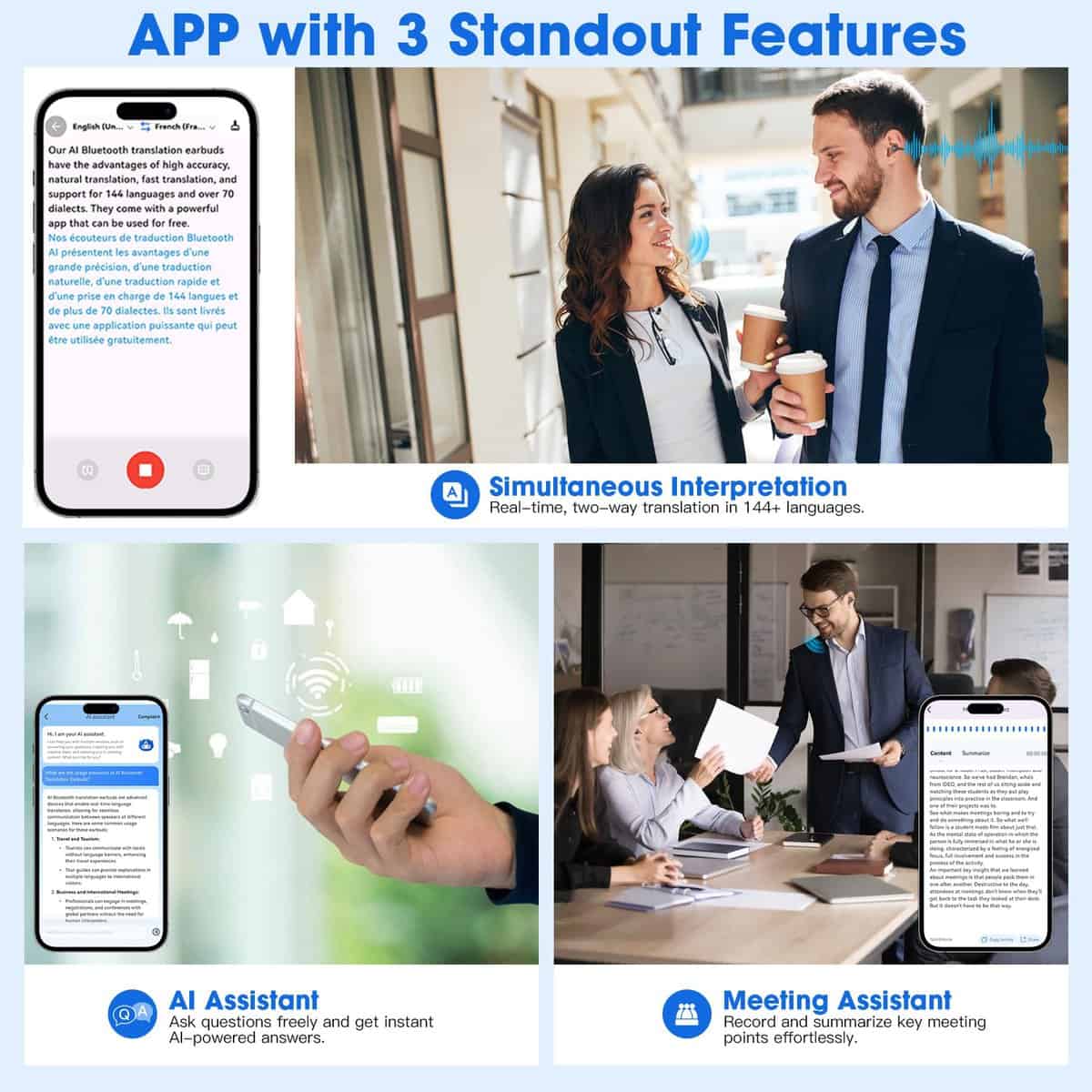 Yukee Auriculares de Traducción AI en Tiempo -Negro - Imagen 5