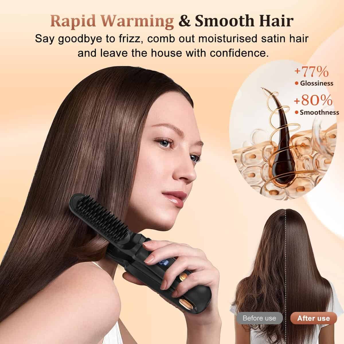 Cepillo alisador inalámbrico 3 en 1, Cepillo alisador - Imagen 4