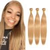 #27 Blonde Bundles Cabello Humano Paquetes Rectos 22 22 22