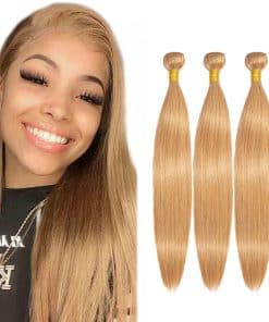 #27 Blonde Bundles Cabello Humano Paquetes Rectos 22 22 22