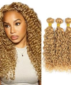 #27 Mechones rubios de cabello humano de onda de agua