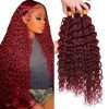 Paquetes de Cabello Humano Ondulado en Agua Color Vino