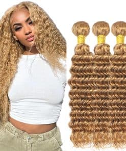#27 Mechones de cabello humano ondulado profundo de 22 22