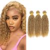 #27 Mechones Rubios de Cabello Humano Ondas de Agua 22 22