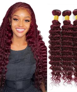 Bundles de Cabello Humano Ondulado Profundo 99j Color Vino