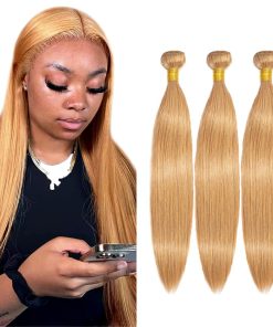#27 Paquetes de Extensiones de Cabello Humano Rubio Miel 20