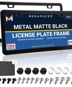 Porta Placas para Auto Negro Mate Metal | 2 Pack |