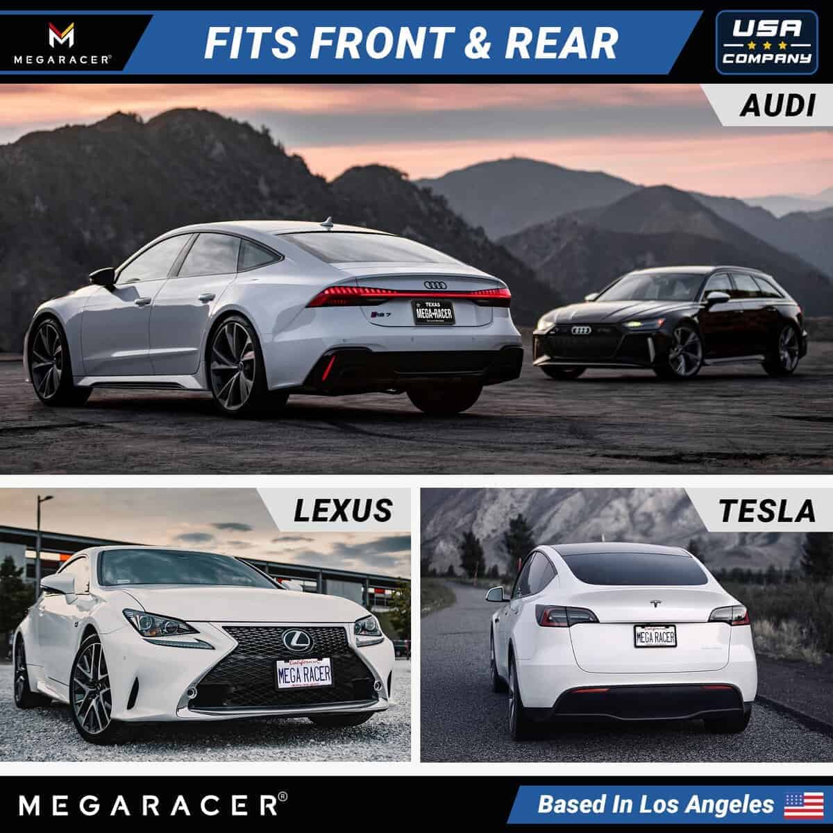 Porta Placas para Auto Negro Mate Metal | 2 Pack | - Imagen 8