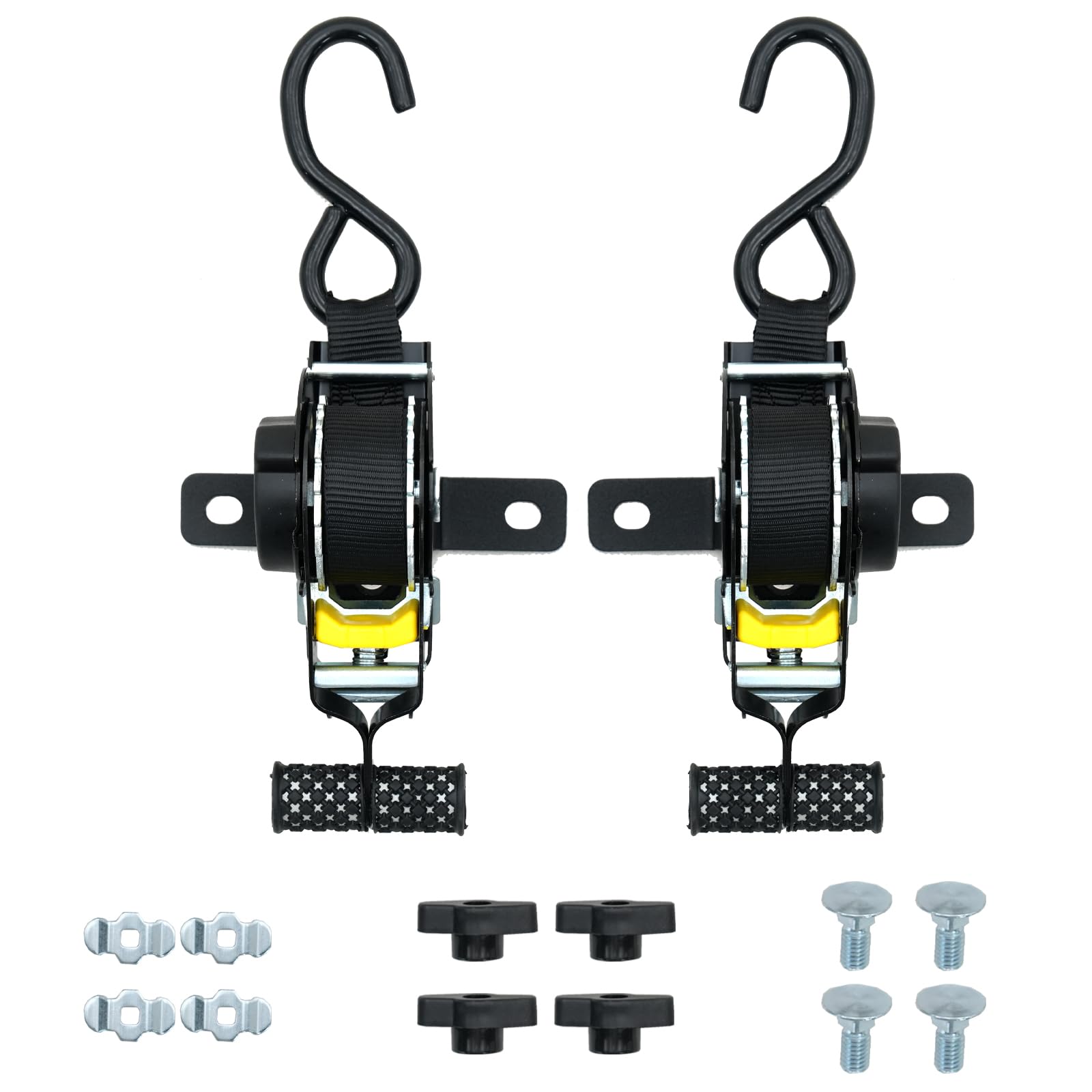 2PCS Correas de Amarre Retráctiles SZYANG -Negro