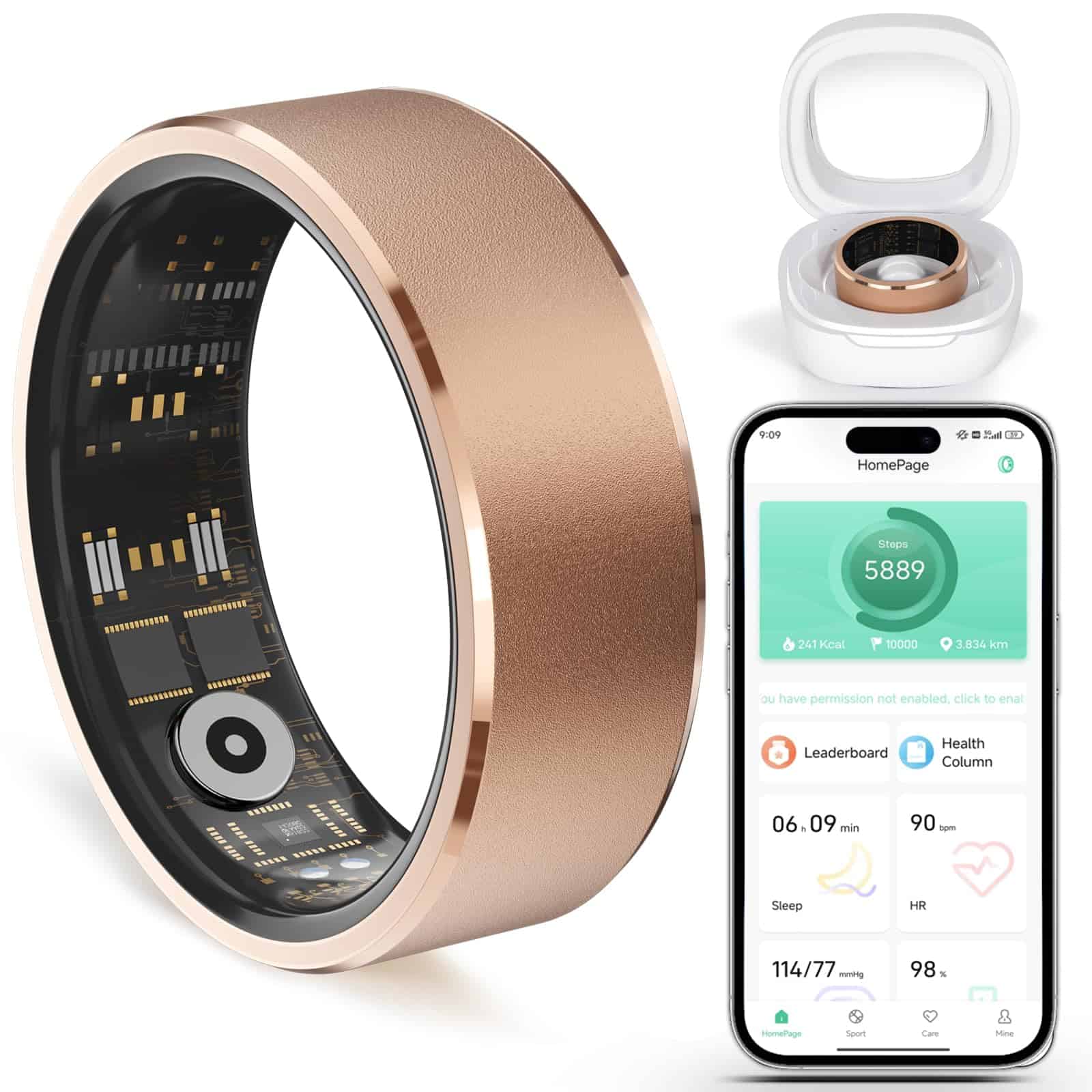 Anillo Inteligente Weylmd con Monitoreo de -Rose Gold