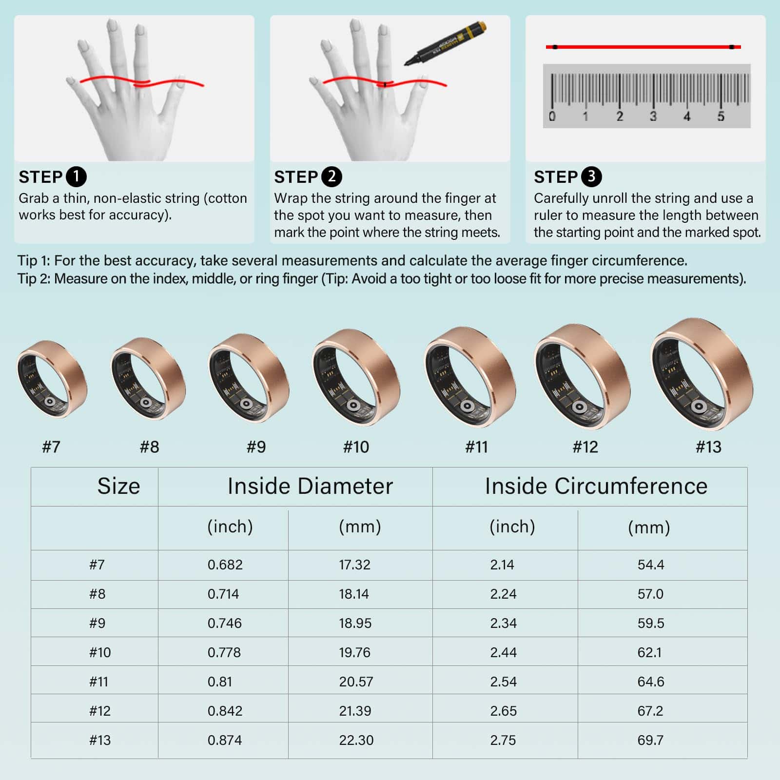 Anillo Inteligente Weylmd con Monitoreo de -Rose Gold - Imagen 9