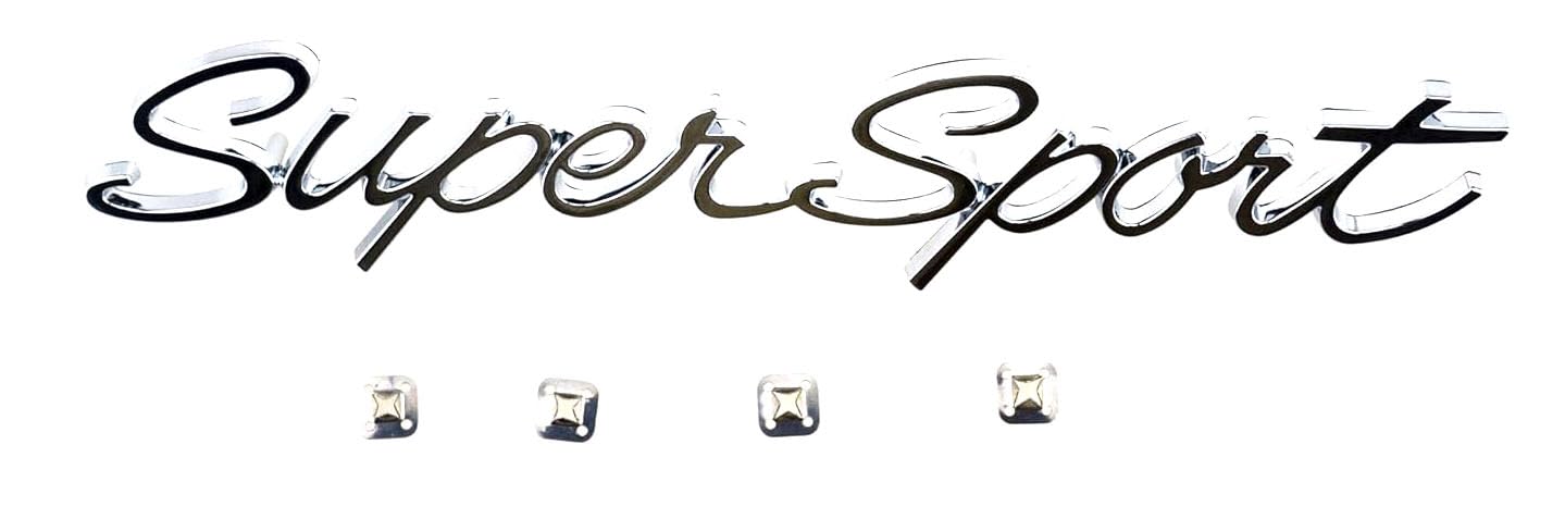 2 Emblemas Script Super Sport 3D Placa Frontal Lateral - Imagen 5