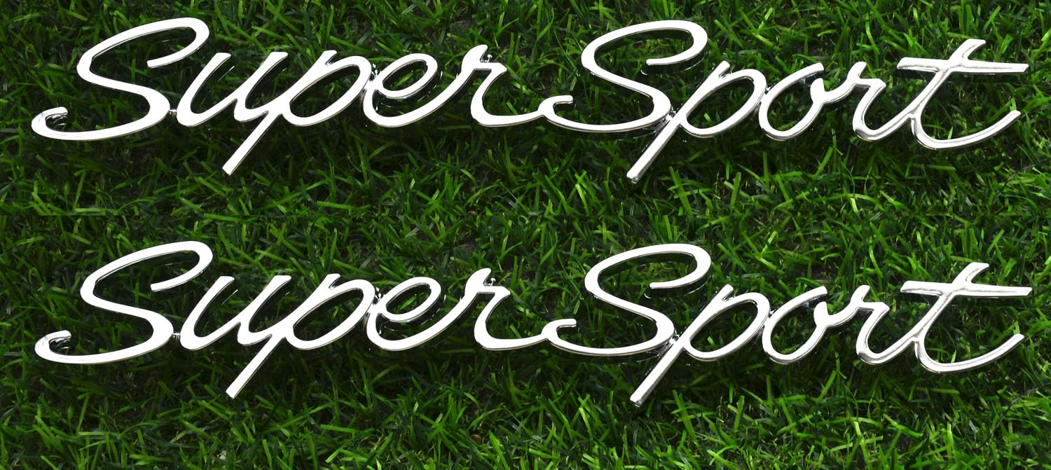 2 Emblemas Script Super Sport 3D Placa Frontal Lateral