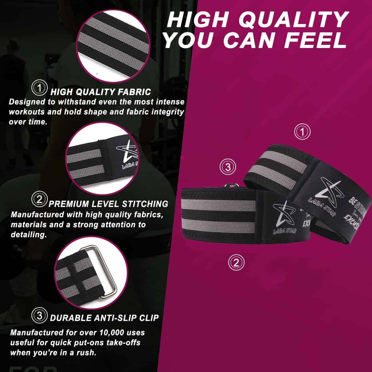 Bandas de restricción de flujo sanguíneo para glúteos de - Imagen 3