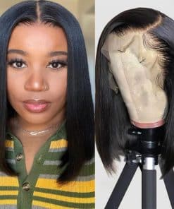Pelucas de Cabello Humano Caijuxing Bob 13x4 Recto Hd
