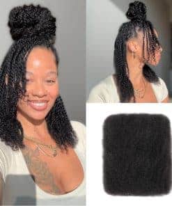 Cabello Humano Afro Kinkys Bulk, 14 Pulgadas -1B