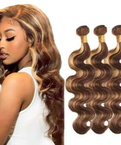 Mechones de Onda Corporal Rubia Destacada P4/27 Cabello