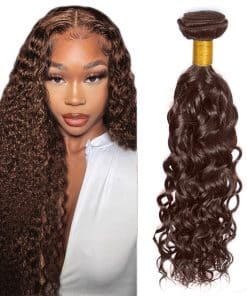 #4 Brown Bundles Cabello Humano Ondas de Agua 28 Pulgadas 1
