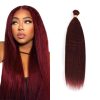 Cabello humano Yaki Straight en 99J Borgoña, 30 pulgadas, 1