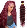 #99J Burgundy Bundles Extensiones de Cabello Humano Ondas
