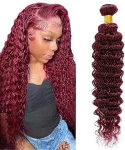 #99J Burgundy Bundles Extensiones de Cabello Humano Ondas