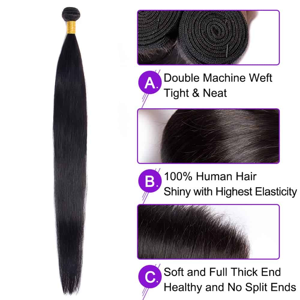 Paquetes de Cabello Humano Recto 30 Pulgadas 1 Bundle - Imagen 4